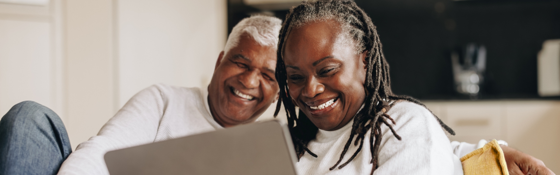 Couple using a computer